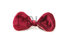 Load image into Gallery viewer, VELVET WITH METALLIC TRIM BOW CLIP
