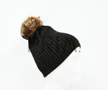 Load image into Gallery viewer, METALLIC POM POM HAT
