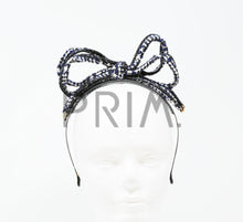 Load image into Gallery viewer, TWEED TIE BOW WITH GOLD TIPS HEADBAND
