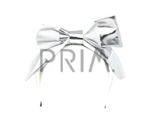 Load image into Gallery viewer, METALLIC LEATHER POPUP BOW HEADBAND
