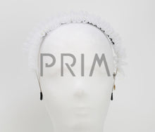 Load image into Gallery viewer, ORGANZA RUFFLE WITH PEARL STRAND HEADBAND
