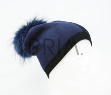 Load image into Gallery viewer, COLOR BLOCK KNIT FUR HAT
