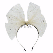 Load image into Gallery viewer, SPARKLY STIFF TULLE BOW HEADBAND
