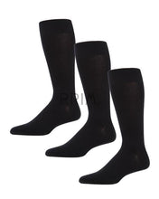 Load image into Gallery viewer, MEMOI 3P FLAT SOCKS BLACK 10-13
