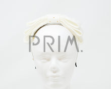 Load image into Gallery viewer, GOLD DOTTED MOHAIR LAYERED BOW HEADBAND

