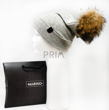 Load image into Gallery viewer, KNIT HATS WITH FUR POM POMS
