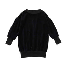 Load image into Gallery viewer, LIL LEGS VELOUR PUFF SLEEVE DRESS
