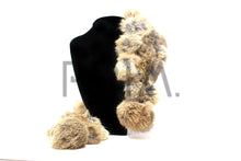 Load image into Gallery viewer, RABBIT FUR POM POM COLLAR SCARF
