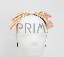 Load image into Gallery viewer, DOUBLE LAYERED BOW WITH GOLD BUTTERFLIES HEADBAND
