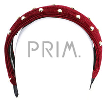 Load image into Gallery viewer, VELVET FLAT ENCASED PEARLS HEADBAND
