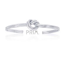 Load image into Gallery viewer, STERLING SILVER DOUBLE HEART LOVE KNOT BANGLE
