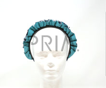 Load image into Gallery viewer, METALLIC LEATHER RUFFLE HEADBAND

