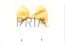 Load image into Gallery viewer, LINEN STANDING BOW HEADBAND
