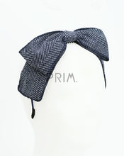Load image into Gallery viewer, DACEE HERRINGBONE BOW HEADBAND
