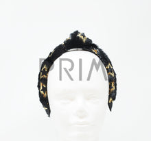 Load image into Gallery viewer, FUR KNOT WITH FOIL STARS HEADBAND
