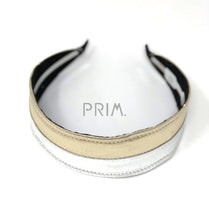Load image into Gallery viewer, TWO TONE METALLIC COVERED HEADBAND
