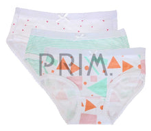 Load image into Gallery viewer, FEATHERS GIRLS MOD PRINT 3 PACK BRIEFS
