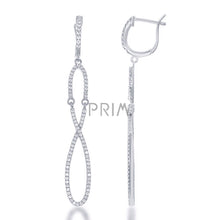 Load image into Gallery viewer, STERLING SILVER INFINITY WHITE TOPAZ EARRINGS
