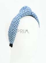 Load image into Gallery viewer, DACEE MOHAIR CHECKERED KNOT HEADBAND
