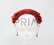 Load image into Gallery viewer, GOLD DOTTED MOHAIR LAYERED BOW HEADBAND
