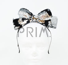 Load image into Gallery viewer, SEQUINED VELVET POP UP BOW HEADBAND
