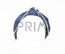 Load image into Gallery viewer, TAFFETA KNOT HEADBAND WITH METALLIC EDGE
