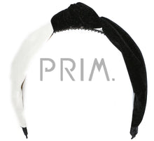Load image into Gallery viewer, TWO TONE VELVET KNOT HEADBAND
