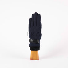 Load image into Gallery viewer, RIBBED KNITTED CUFF LEATHER STRAP GLOVE
