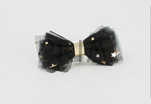 Load image into Gallery viewer, METALLIC STARS BOW WITH GOLD CENTER SMALL CLIP
