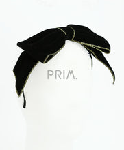Load image into Gallery viewer, DACEE VELVET TOPSTITCHING BOW HEADBAND
