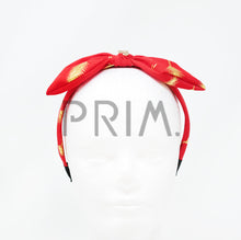 Load image into Gallery viewer, BOW WITH METALLIC FEATHERS HEADBAND
