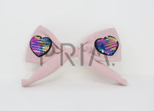 Load image into Gallery viewer, TWO WAY SEQUIN HEART BOW CLIP
