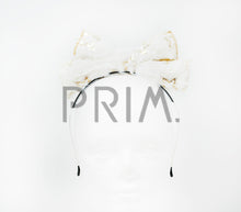 Load image into Gallery viewer, FUR BOW WITH FOIL STARS HEADBAND
