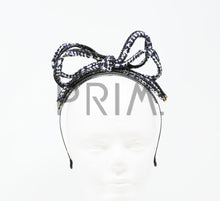Load image into Gallery viewer, TWEED TIE BOW WITH GOLD TIPS HEADBAND
