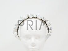 Load image into Gallery viewer, METALLIC LEATHER RUFFLE HEADBAND
