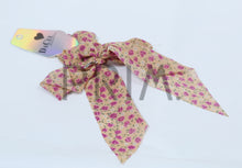 Load image into Gallery viewer, DACEE FLORAL PRINTED BOW SCRUNCHY WITH TAILS
