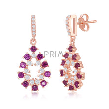 Load image into Gallery viewer, STERLING SILVER PEARSHAPED ROSE GOLD PLATED EARRING
