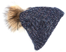 Load image into Gallery viewer, MULTI LUREX FUR POM BEANIE
