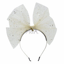 Load image into Gallery viewer, SPARKLY STIFF TULLE BOW HEADBAND
