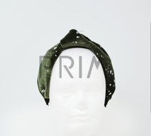 Load image into Gallery viewer, VELOUR SILVER DOT KNOT HEADBAND

