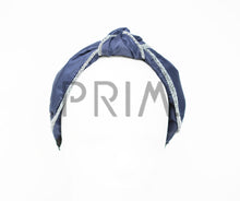 Load image into Gallery viewer, TAFFETA KNOT HEADBAND WITH METALLIC EDGE
